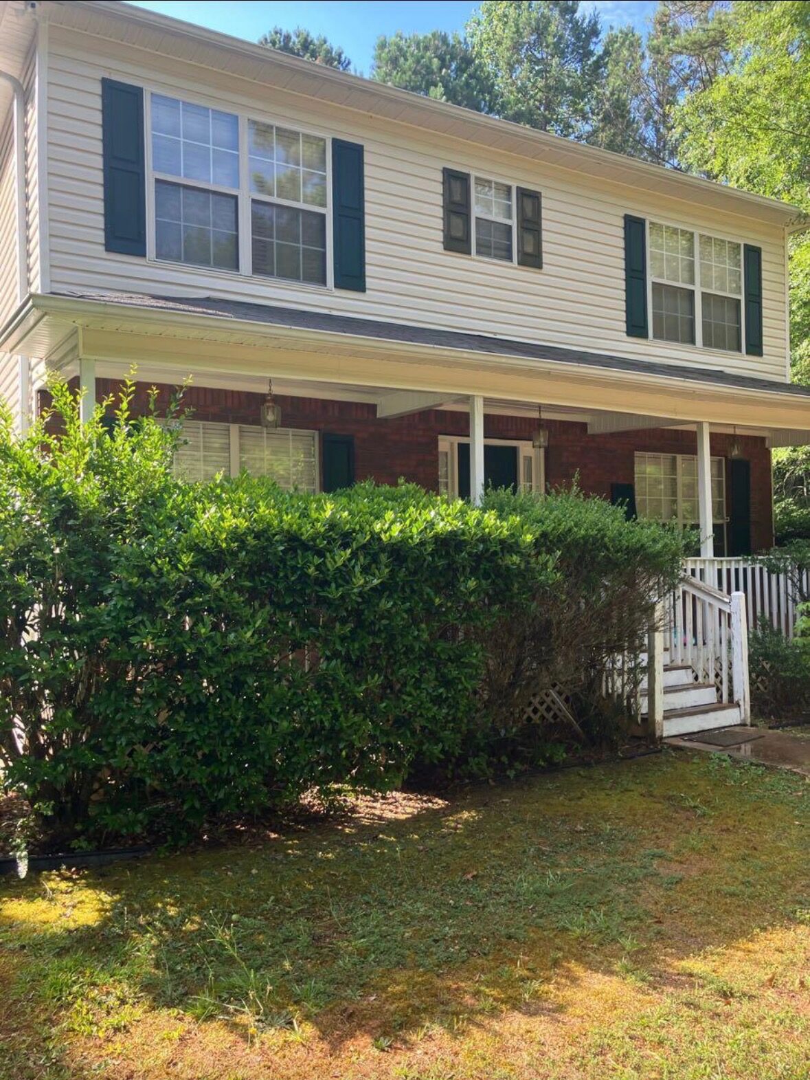 Clean two-story home after residential soft washing